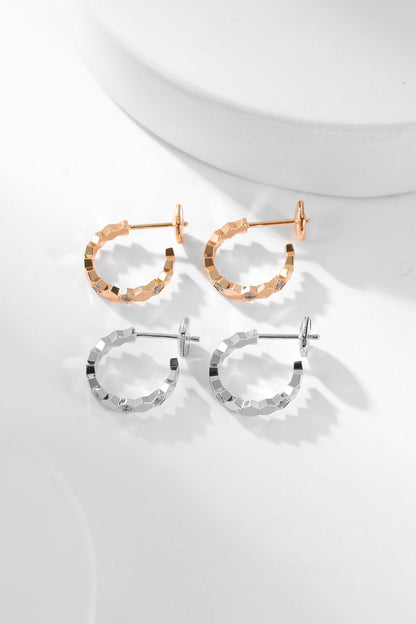 [Zalyn]BEE LOVE DIAMOND HOOP EARRINGS