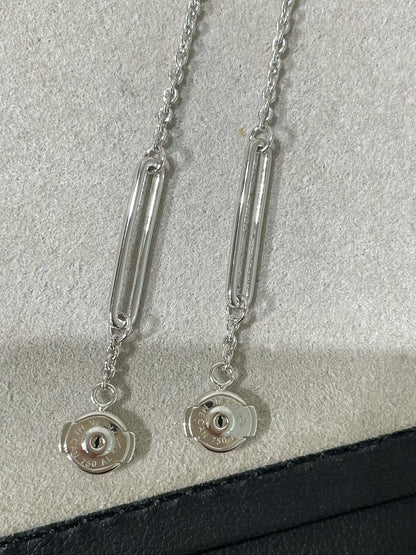 [Zalyn]CHAINE CHAOS DIAMOND DROP EARRINGS
