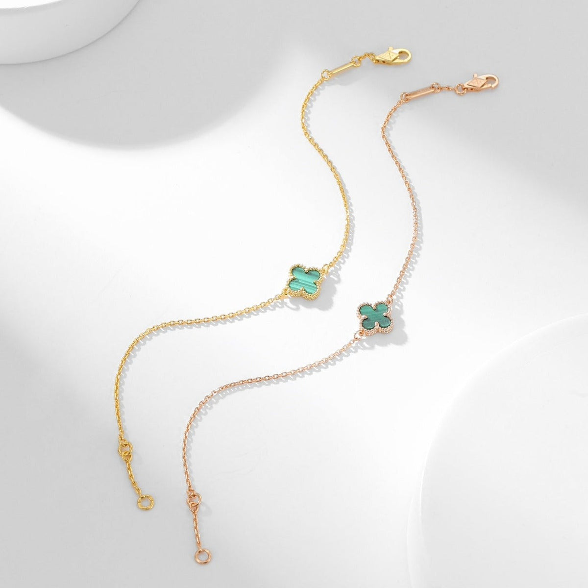 [Zalyn Jewelry ]CLOVER BRACELET MALACHITE 1 MOTIF