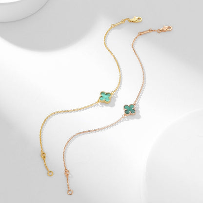 [Zalyn Jewelry ]CLOVER BRACELET MALACHITE 1 MOTIF