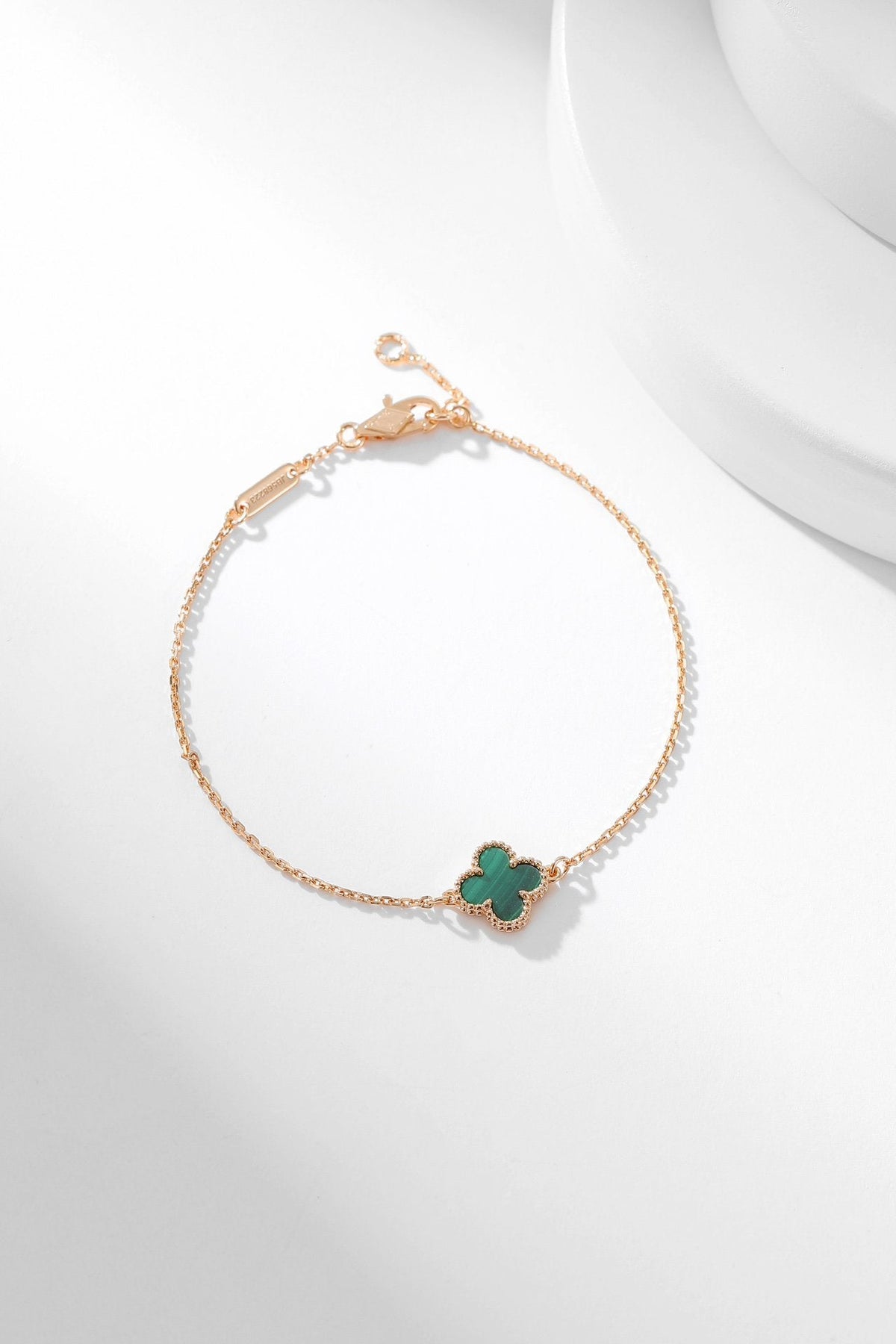[Zalyn Jewelry ]CLOVER BRACELET MALACHITE 1 MOTIF