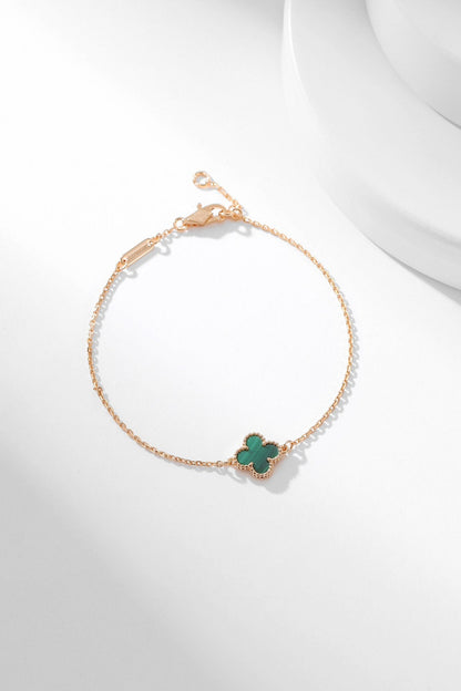 [Zalyn Jewelry ]CLOVER BRACELET MALACHITE 1 MOTIF