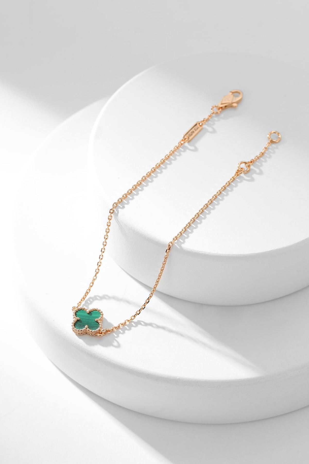 [Zalyn Jewelry ]CLOVER BRACELET MALACHITE 1 MOTIF
