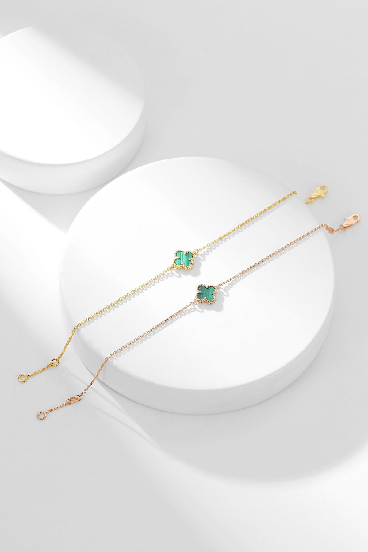 [Zalyn Jewelry ]CLOVER BRACELET MALACHITE 1 MOTIF