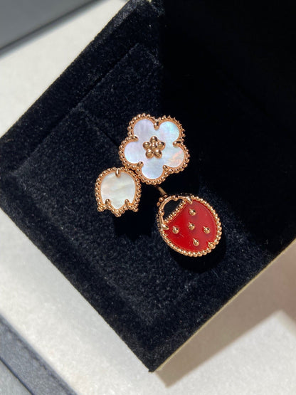 [Zalyn Jewelry ]LUCKY 3 MOTIF ROSE GOLD RING