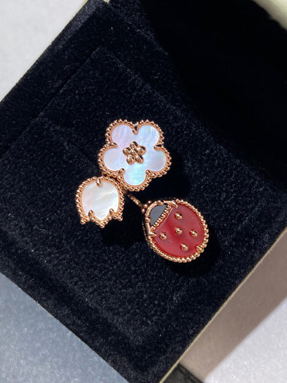 [Zalyn Jewelry ]LUCKY 3 MOTIF ROSE GOLD RING