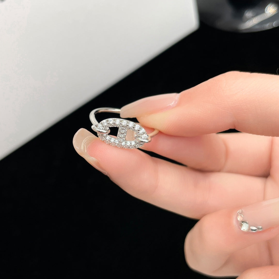 [Zalyn]RONDE SMALL SILVER DIAMOND RING