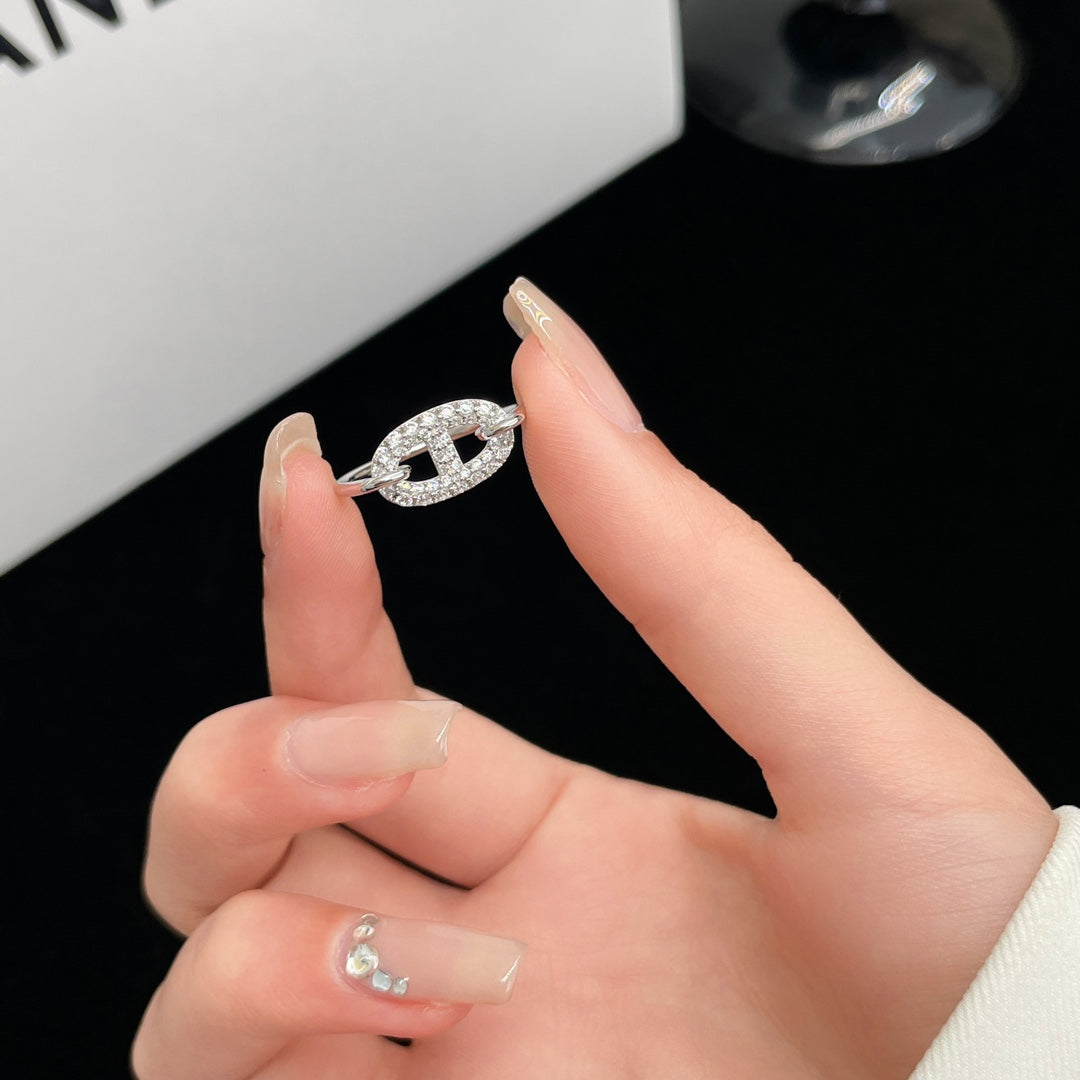 [Zalyn]RONDE SMALL SILVER DIAMOND RING