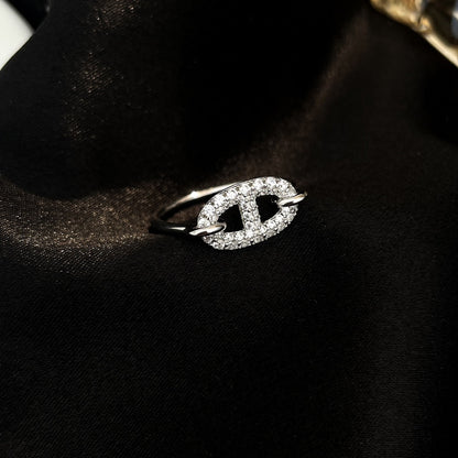 [Zalyn]RONDE SMALL SILVER DIAMOND RING