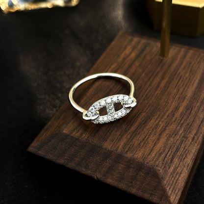 [Zalyn]RONDE SMALL SILVER DIAMOND RING