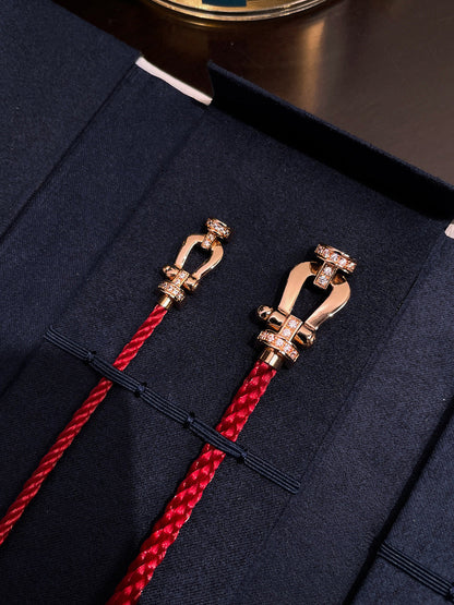 [Zalyn Jewelry ]FORCE 10 HALF DIAMOND PINK GOLD RED CORDERI LARGE AND MEDIUM MODEL
