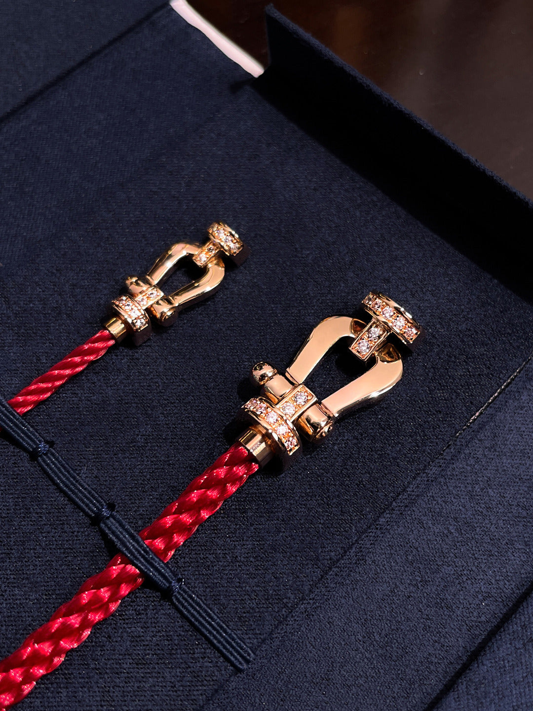 [Zalyn Jewelry ]FORCE 10 HALF DIAMOND PINK GOLD RED CORDERI LARGE AND MEDIUM MODEL