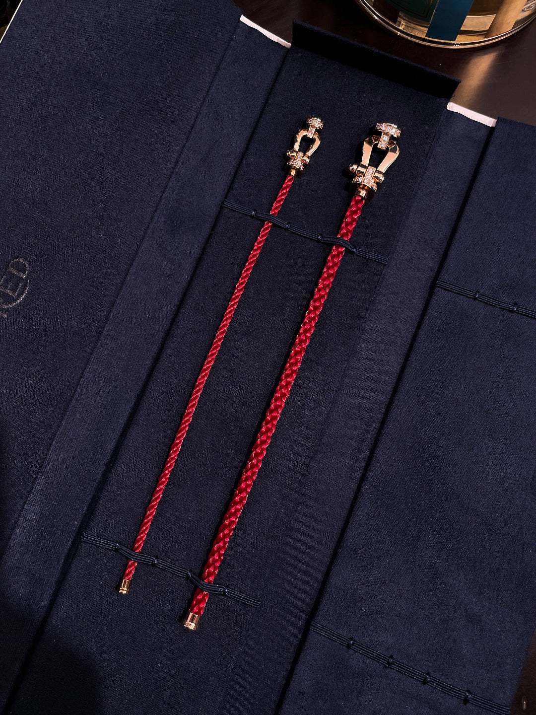 [Zalyn Jewelry ]FORCE 10 HALF DIAMOND PINK GOLD RED CORDERI LARGE AND MEDIUM MODEL