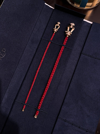 [Zalyn Jewelry ]FORCE 10 HALF DIAMOND PINK GOLD RED CORDERI LARGE AND MEDIUM MODEL