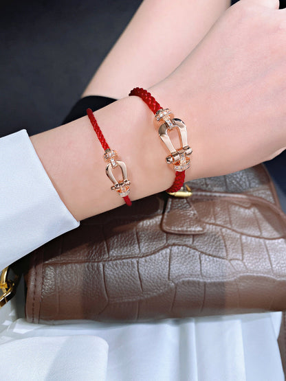 [Zalyn Jewelry ]FORCE 10 HALF DIAMOND PINK GOLD RED CORDERI LARGE AND MEDIUM MODEL