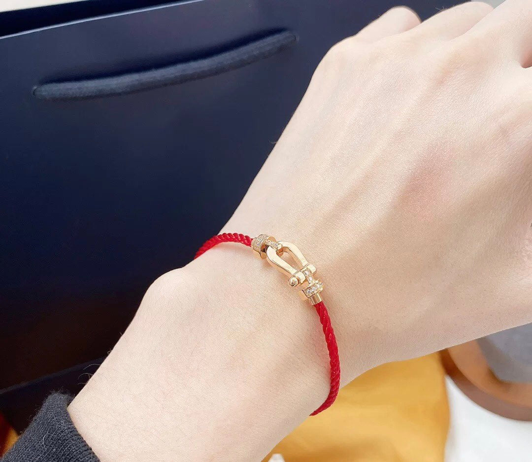 [Zalyn Jewelry ]FORCE 10 HALF DIAMOND PINK GOLD RED CORDERI LARGE AND MEDIUM MODEL