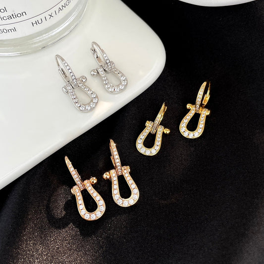 [Zalyn Jewelry ]FORCE 10 FULL DIAMOND DROP EARRINGS MEDIUM MODEL