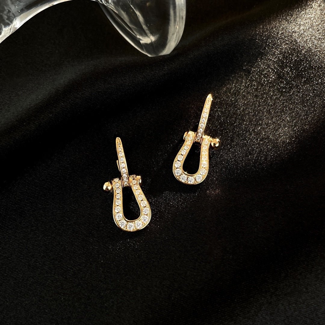 [Zalyn Jewelry ]FORCE 10 FULL DIAMOND DROP EARRINGS MEDIUM MODEL