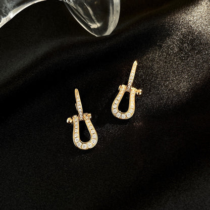 [Zalyn Jewelry ]FORCE 10 FULL DIAMOND DROP EARRINGS MEDIUM MODEL