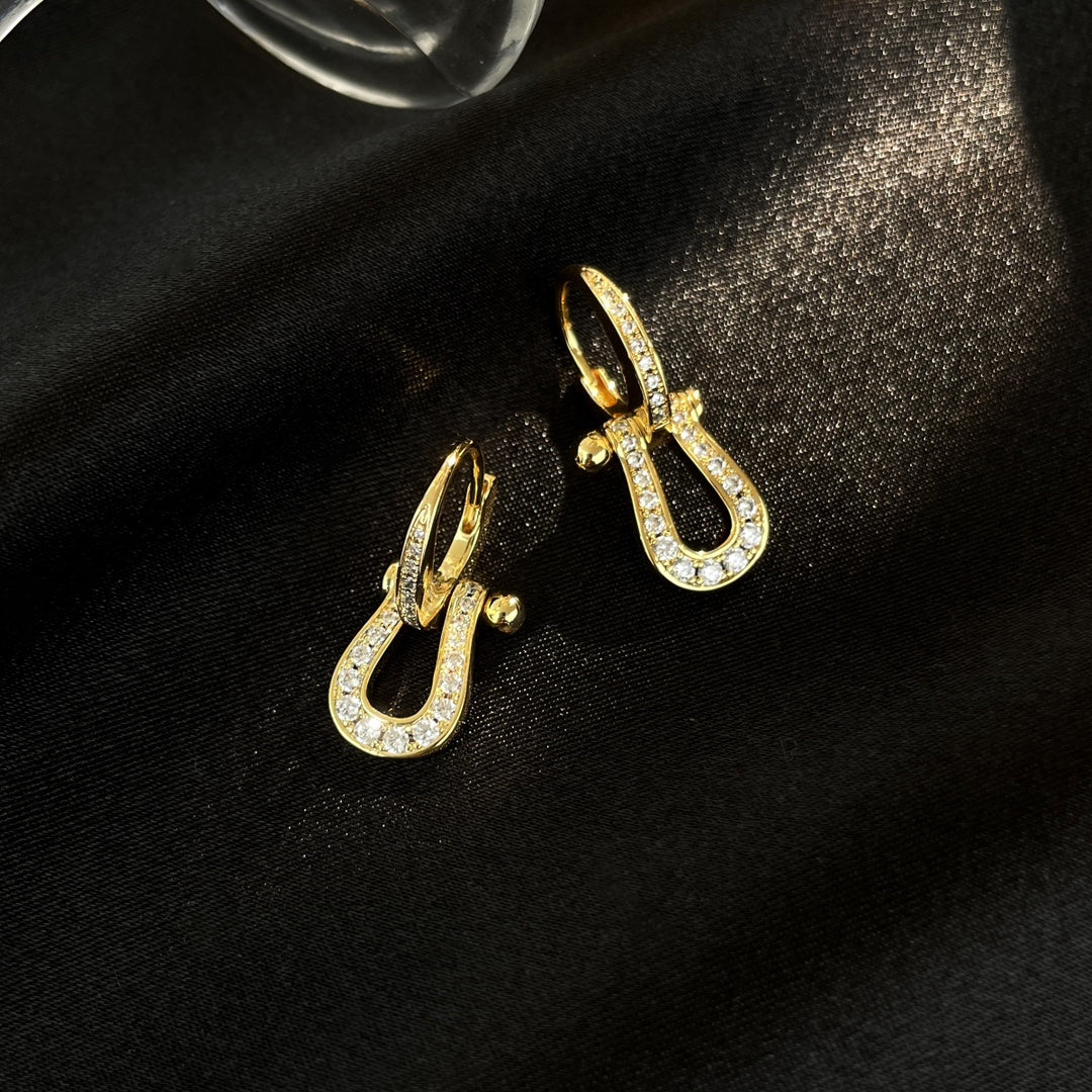 [Zalyn Jewelry ]FORCE 10 FULL DIAMOND DROP EARRINGS MEDIUM MODEL