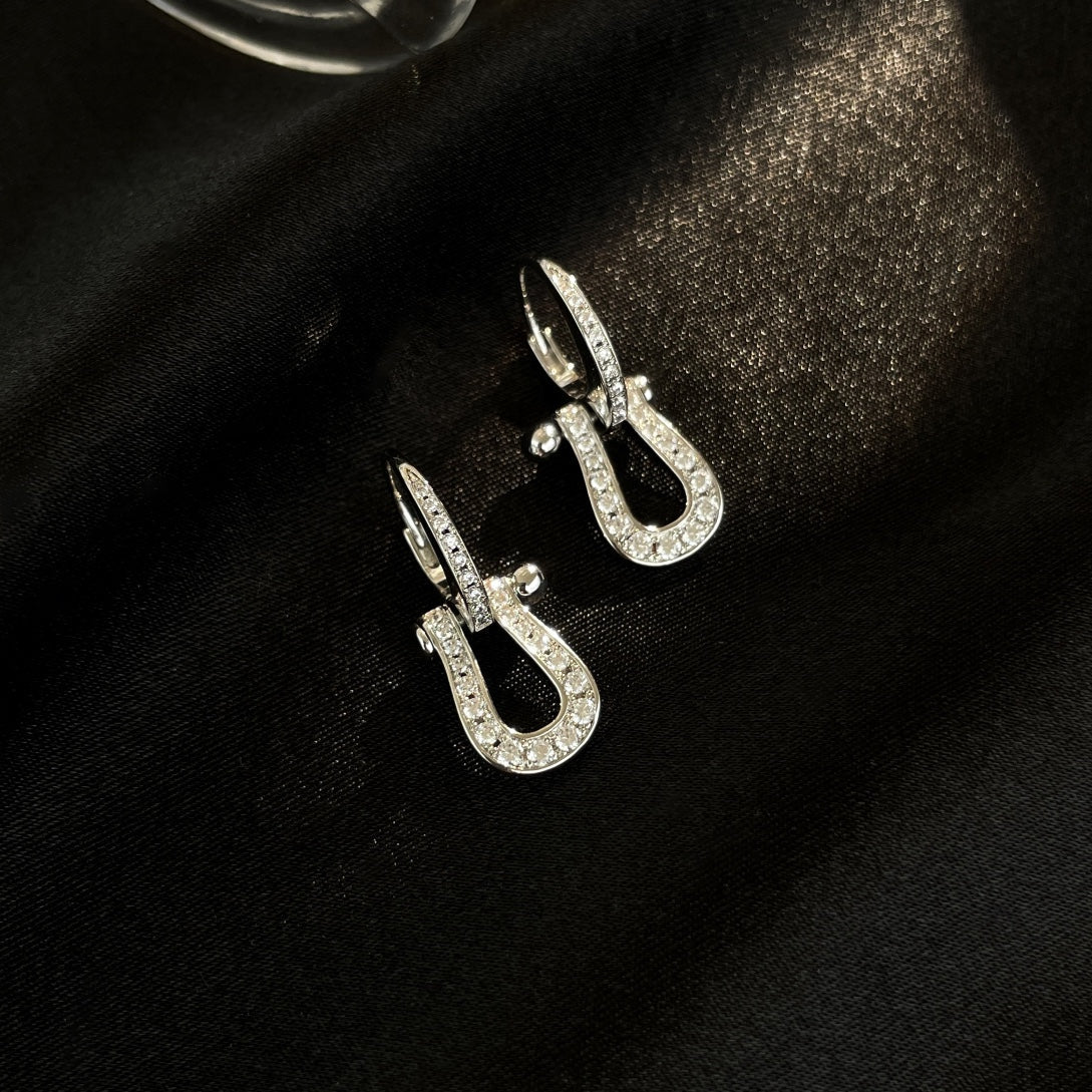 [Zalyn Jewelry ]FORCE 10 FULL DIAMOND DROP EARRINGS MEDIUM MODEL