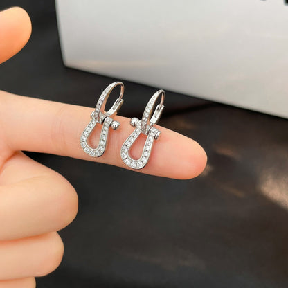 [Zalyn Jewelry ]FORCE 10 FULL DIAMOND DROP EARRINGS MEDIUM MODEL