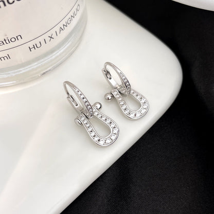 [Zalyn Jewelry ]FORCE 10 FULL DIAMOND DROP EARRINGS MEDIUM MODEL