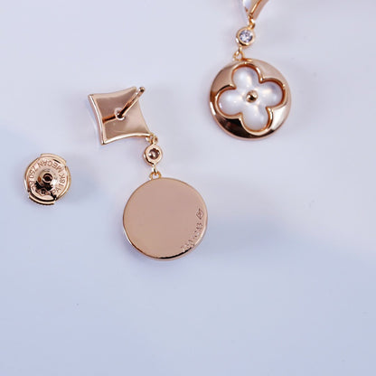 [Zalyn]STAR AND SUN ROSE GOLD MOP DROP EARRINGS