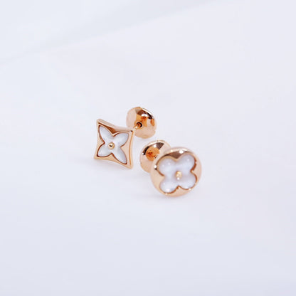 [Zalyn]STAR AND SUN ROSE GOLD MOP STUD EARRINGS