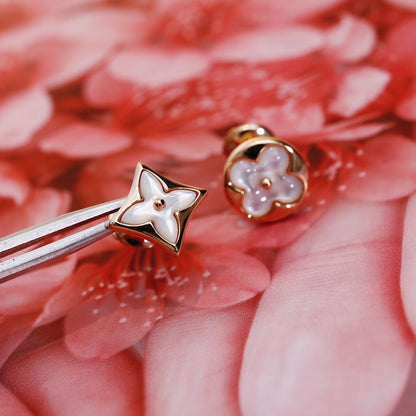 [Zalyn]STAR AND SUN ROSE GOLD MOP STUD EARRINGS