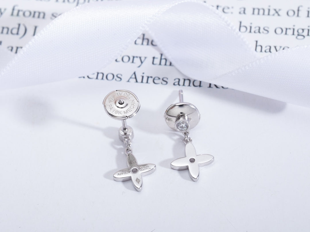 [Zalyn]VIDYLLE SILVER DIAMOND MINI DROP EARRINGS