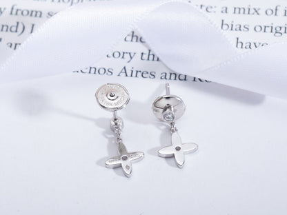 [Zalyn]VIDYLLE SILVER DIAMOND MINI DROP EARRINGS