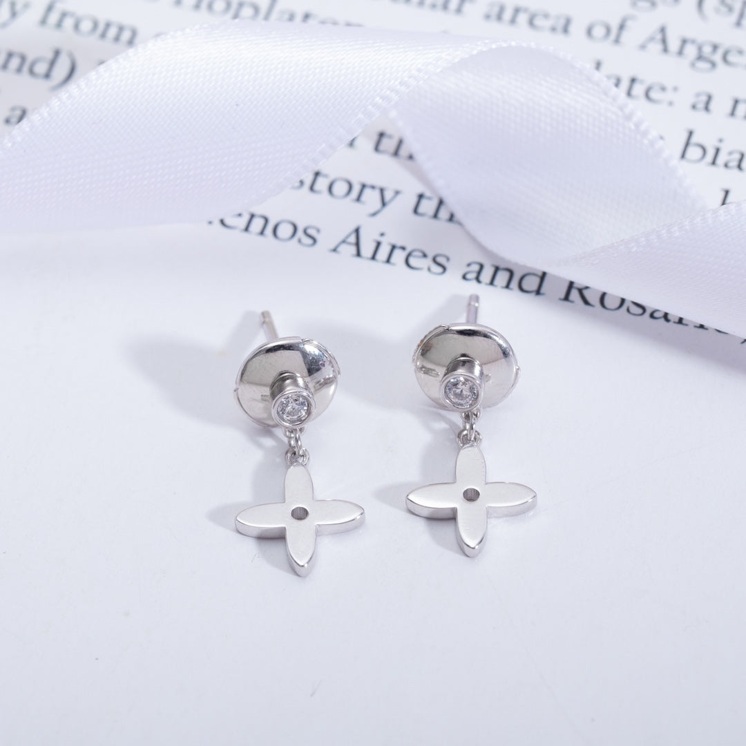 [Zalyn]VIDYLLE SILVER DIAMOND MINI DROP EARRINGS