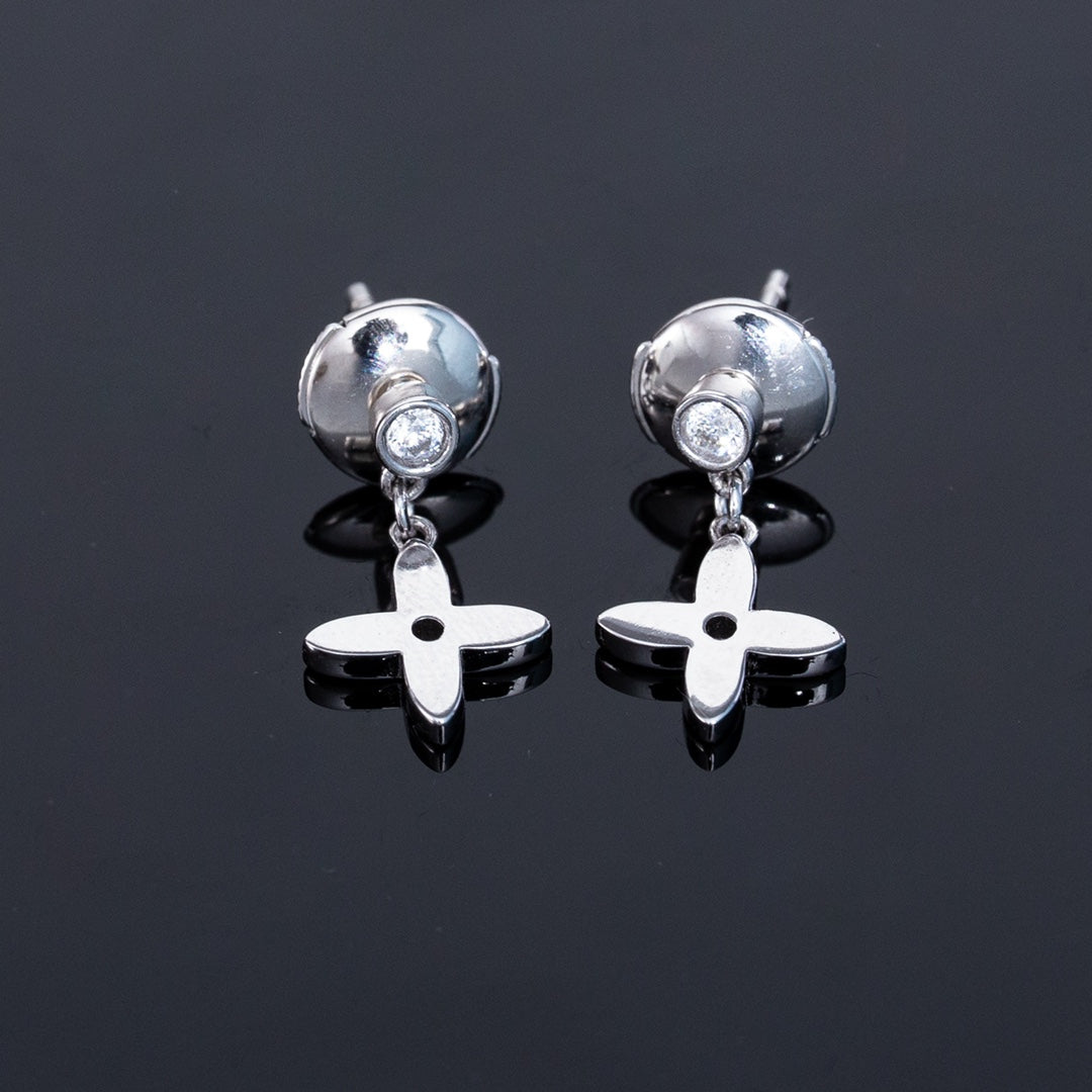 [Zalyn]VIDYLLE SILVER DIAMOND MINI DROP EARRINGS