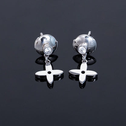 [Zalyn]VIDYLLE SILVER DIAMOND MINI DROP EARRINGS