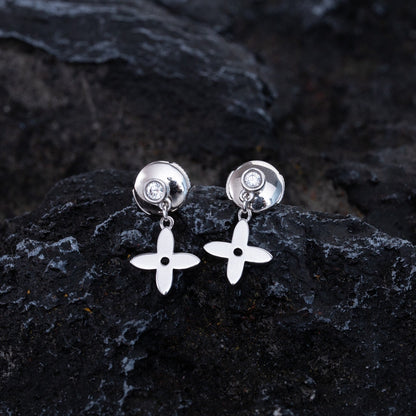 [Zalyn]VIDYLLE SILVER DIAMOND MINI DROP EARRINGS