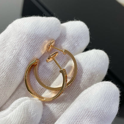 [Zalyn Jewelry ]LOVE DIAMOND PINK GOLD HOOP EARRINGS