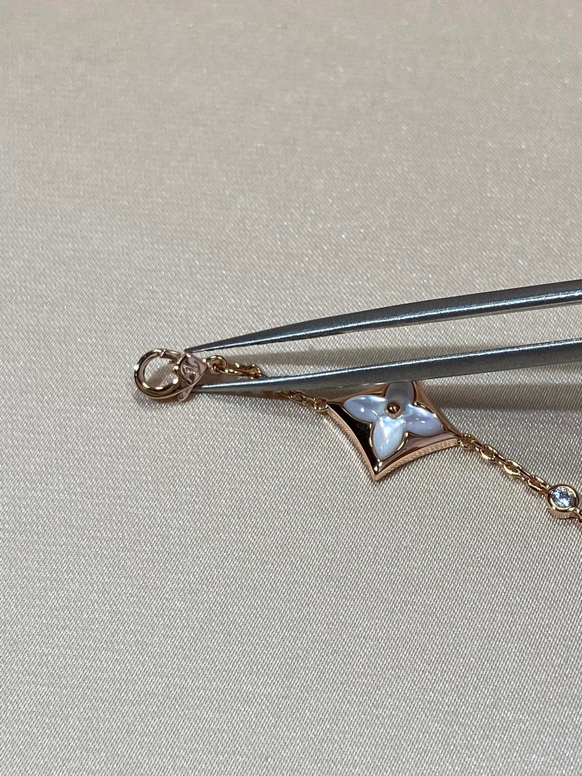 [Zalyn Jewelry ]STAR 4 MOTIF MOP DIAMOND PINK GOLD BRACELET