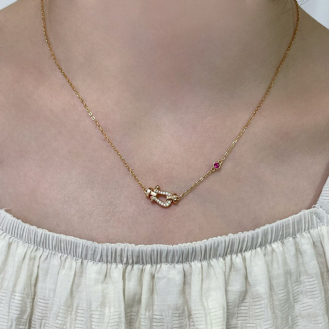 [Zalyn Jewelry ]FORCE 10 DIAMOND PINK GOLD NECKLACE