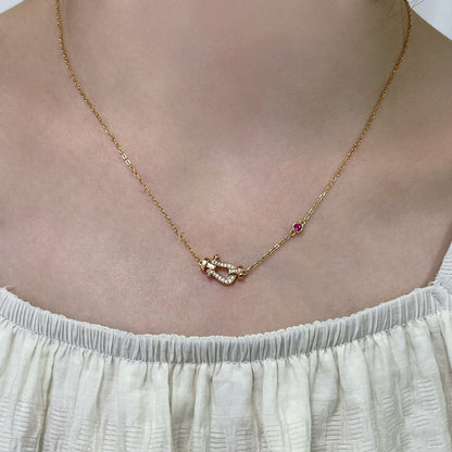 [Zalyn Jewelry ]FORCE 10 DIAMOND PINK GOLD NECKLACE