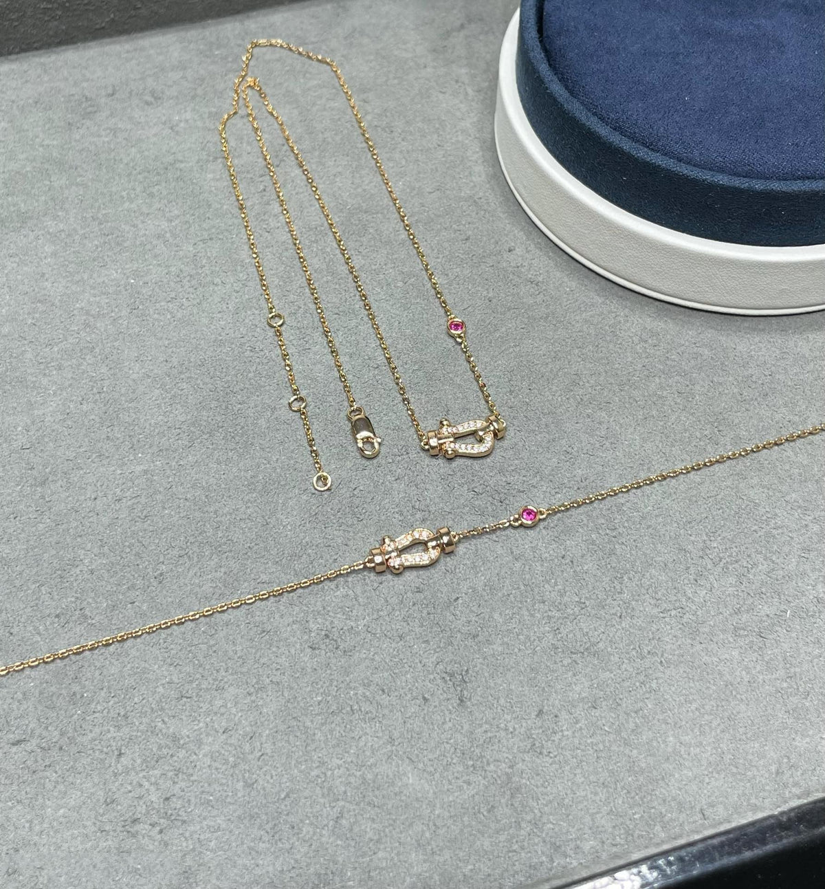 [Zalyn Jewelry ]FORCE 10 DIAMOND PINK GOLD NECKLACE