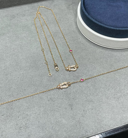 [Zalyn Jewelry ]FORCE 10 DIAMOND PINK GOLD NECKLACE
