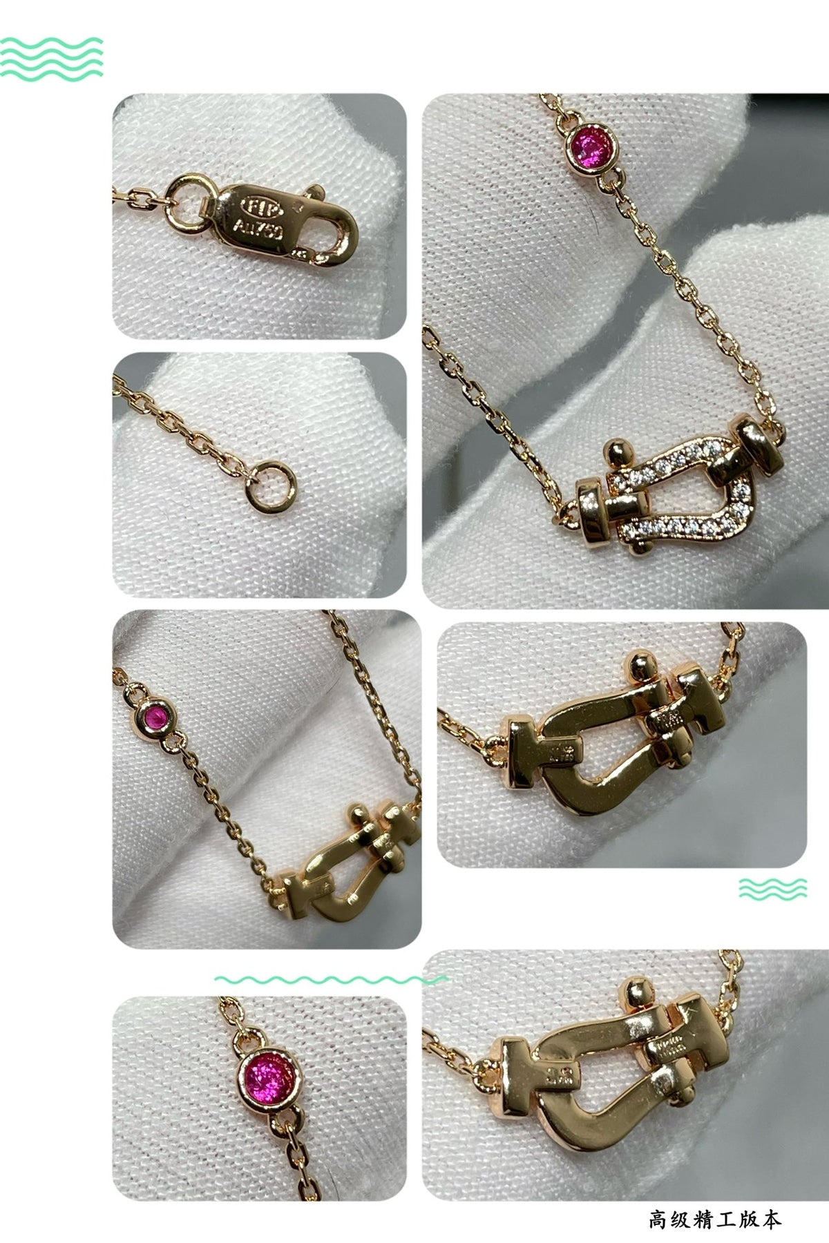 [Zalyn Jewelry ]FORCE 10 DIAMOND PINK GOLD NECKLACE