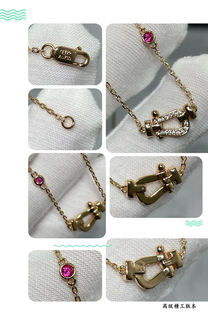 [Zalyn Jewelry ]FORCE 10 DIAMOND PINK GOLD NECKLACE