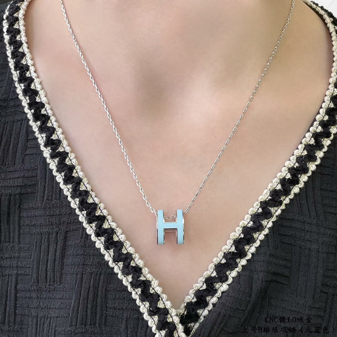[Zalyn]POP H SKY BLUE NECKLACE