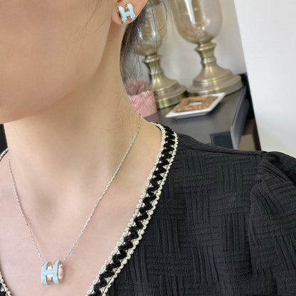 [Zalyn]POP H SKY BLUE NECKLACE