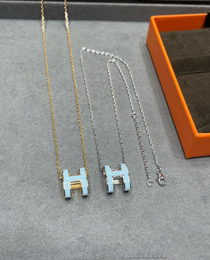 [Zalyn]POP H SKY BLUE NECKLACE