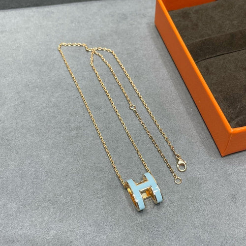 [Zalyn]POP H SKY BLUE NECKLACE