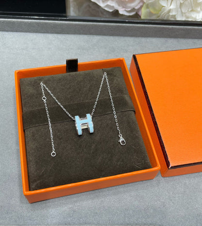 [Zalyn]POP H SKY BLUE NECKLACE