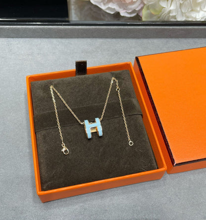 [Zalyn]POP H SKY BLUE NECKLACE